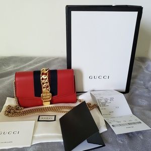 SOLD -- Authentic red Gucci super mini sylvie